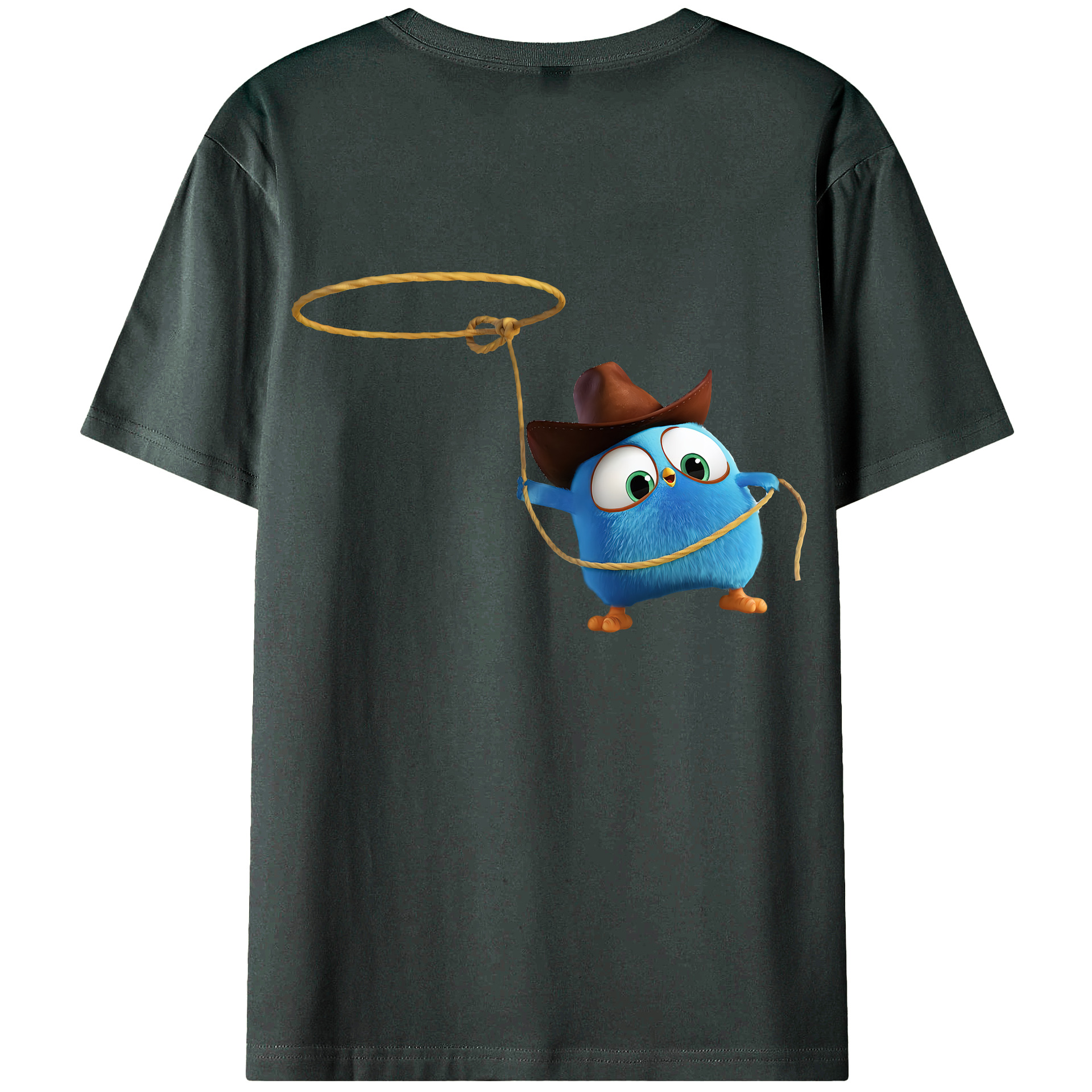 （画像用） Angry Birds アングリーバード 綿100％ メンズ半袖Tシャツ（バックプリント） 通気性